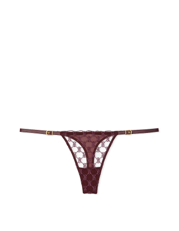 Трусики VS Logo Embroidery Thong Panty Brown