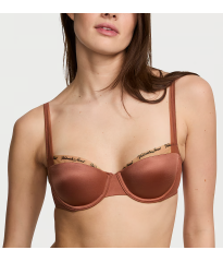 Комплект белья Logo Embroidery Lightly Lined Balconette Bra Set Clay