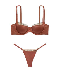 Комплект білизни Logo Embroidery Lightly Lined Balconette Bra Set Clay