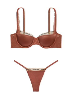 Комплект білизни Logo Embroidery Lightly Lined Balconette Bra Set Clay