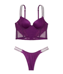 Комплект белья Double Shine Strap Push-Up Corset Top Set Grape Soda