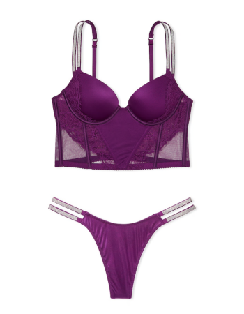 Комплект білизни Double Shine Strap Push-Up Corset Top Set Grape Soda