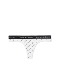 Трусики Cotton Thong Panty White Logo