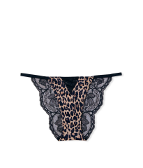 Трусики Very Sexy Black Lace Brazilian panty Leopard