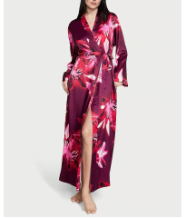 Халат Satin Long Robe Floral Print