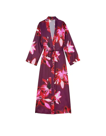 Халат Satin Long Robe Floral Print