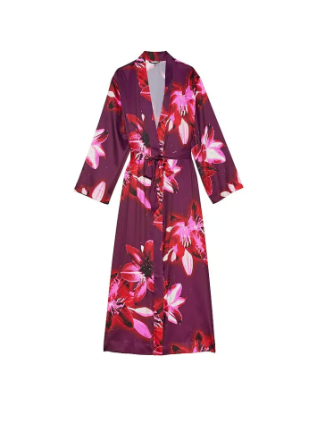 Халат Satin Long Robe Floral Print