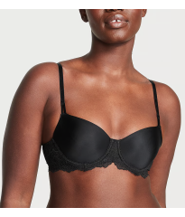 Комплект белья Wicked Unlined Smooth & Lace Balconette Bra Black