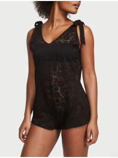 Ромпер Swim Crochet Lace Romper Cover-Up Black