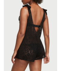 Ромпер Swim Crochet Lace Romper Cover-Up Black