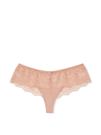 Трусики Lace Trim Hipster Thong Panty Blush