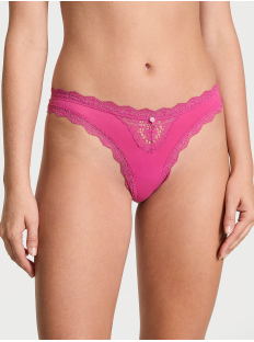 Трусики Lace-Trim Thong Panty Luscious Rose