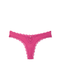 Трусики Lace-Trim Thong Panty Luscious Rose