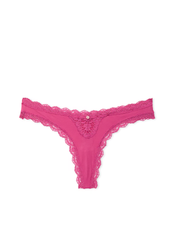 Трусики Lace-Trim Thong Panty Luscious Rose