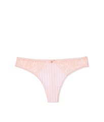 Трусики Smooth Lace Thong Panty Pink Stripe