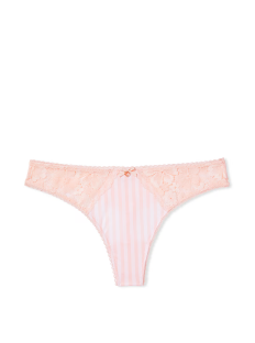 Трусики Smooth Lace Thong Panty Pink Stripe