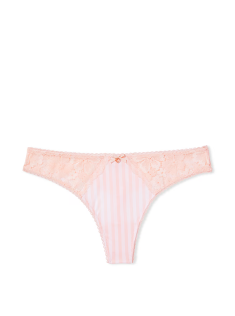 Трусики Smooth Lace Thong Panty Pink Stripe