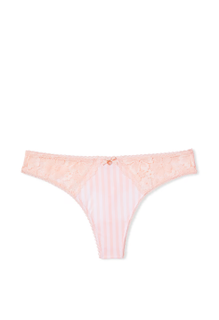 Трусики Smooth Lace Thong Panty Pink Stripe