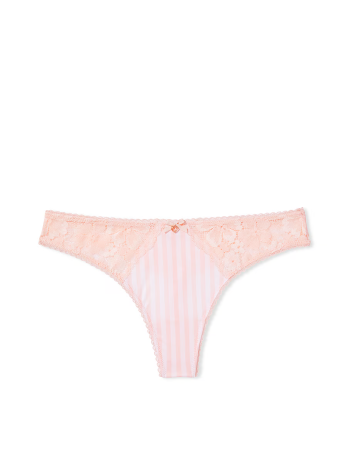 Трусики Smooth Lace Thong Panty Pink Stripe