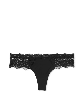 Трусики Dream Angels Lace-Trim Thong Panty Black