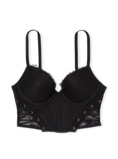 Бюстье Rose Lace & Grommet Push-Up Corset Top Black