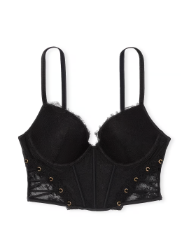 Бюстье Rose Lace & Grommet Push-Up Corset Top Black