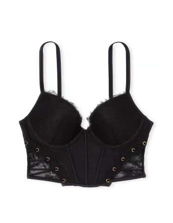 Бюстье Rose Lace & Grommet Push-Up Corset Top Black