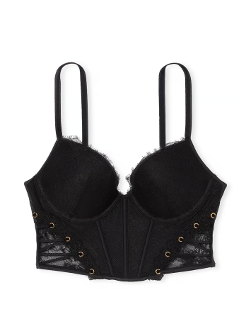 Бюстье Rose Lace & Grommet Push-Up Corset Top Black