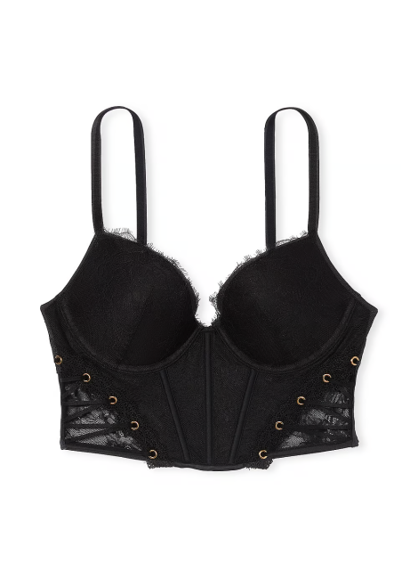 Бюстьє Rose Lace & Grommet Push-Up Corset Top Black