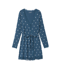 Халат Modal Lace-Trim Robe Blue