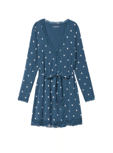 Халат Modal Lace-Trim Robe Blue