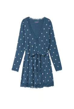 Халат Modal Lace-Trim Robe Blue