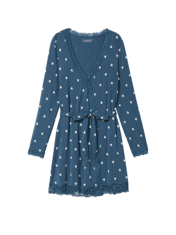 Халат Modal Lace-Trim Robe Blue