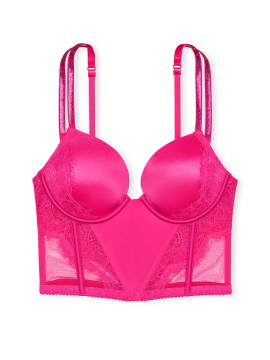Бюстье Double Shine Strap Push-Up Corset Top Hot Pink