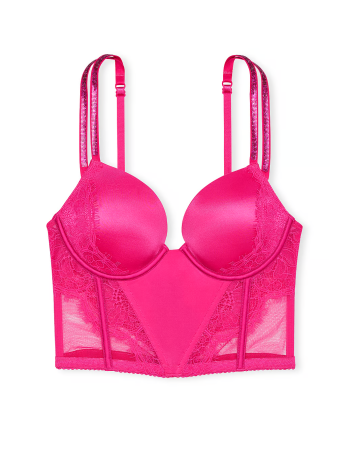 Бюстье Double Shine Strap Push-Up Corset Top Hot Pink