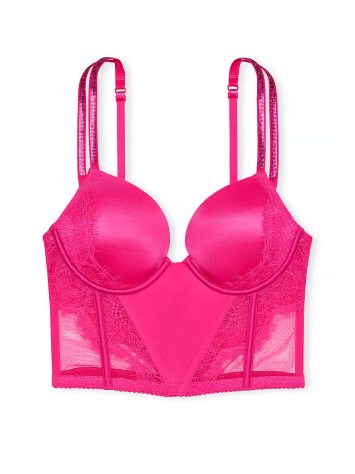 Бюстье Double Shine Strap Push-Up Corset Top Hot Pink
