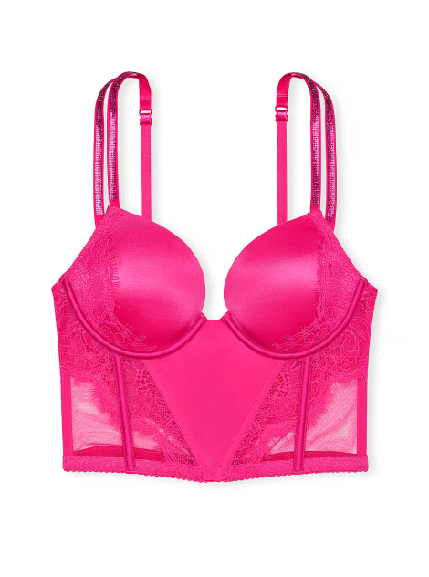 Бюст Double Shine Strap Push-Up Corset Top Hot Pink