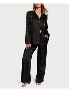 Піжама Satin Long Pajama Set Black Dragon