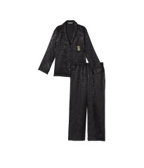 Пижама Satin Long Pajama Set Black Dragon