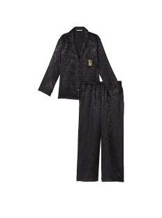 Піжама Satin Long Pajama Set Black Dragon