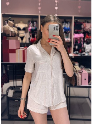 Пижама Modal Short Pajama Set white Grey