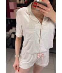 Пижама Modal Short Pajama Set white Grey