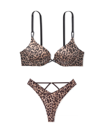 Комплект белья Victoria’s Secret Bra Bombshell Plunge Leopard Set