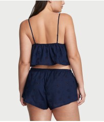 Пижама Cropped Cami Short Set Cotton Blue