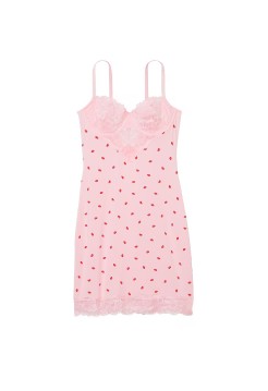 Пеньюар Modal & Lace Cupped Mini Slip Dress Purest Pink Lips