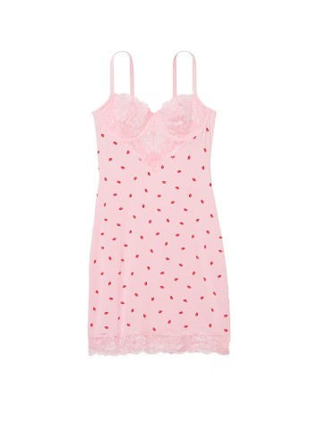 Пеньюар Modal & Lace Cupped Mini Slip Dress Purest Pink Lips