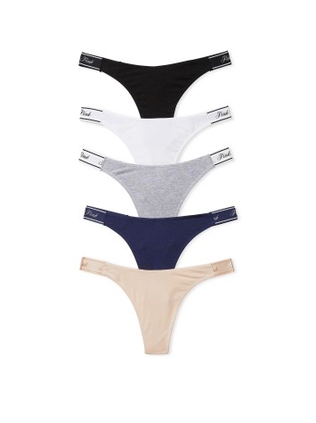 Набір трусиків 5-Pack Logo Cotton High-Leg Thong Panties