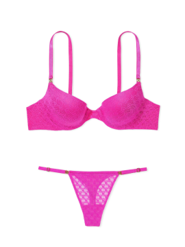Комплект белья Icon Push-Up Demi Bra Fuchsia Frenzy Thong Set