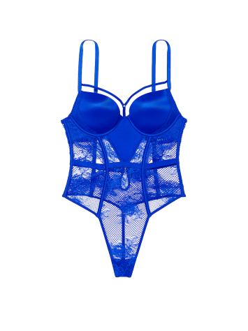 Боди Bombshell Fishnet Floral Teddy Blue Oar