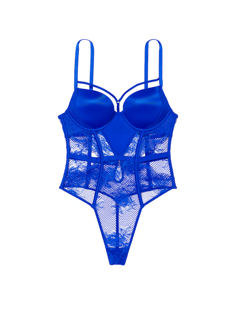 Боді Bombshell Fishnet Floral Teddy Blue Oar